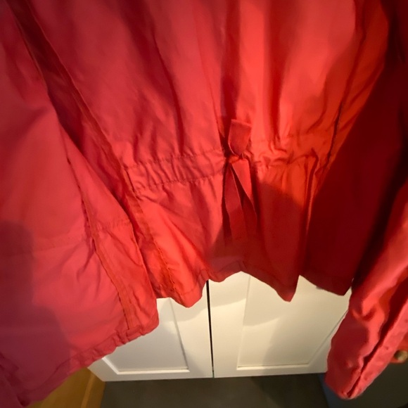 Eddie Bauer 100% Cotton persimmon orange  Lightweight Button Fall Utility Jacket - Picture 7 of 11